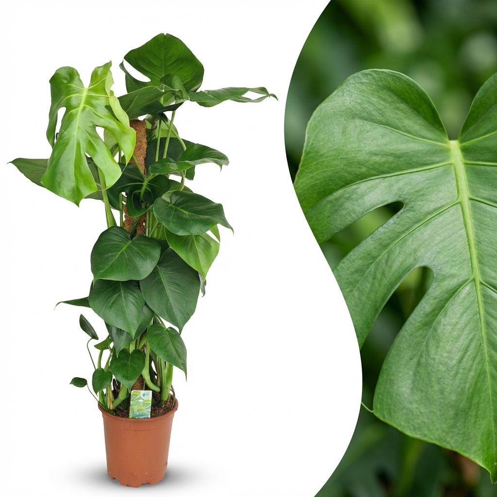 Monstera Deliciosa Moosstab kaufen | Fensterblatt – Topf Ø 19 cm, Höhe 90 cm - Wurzelwerk Design