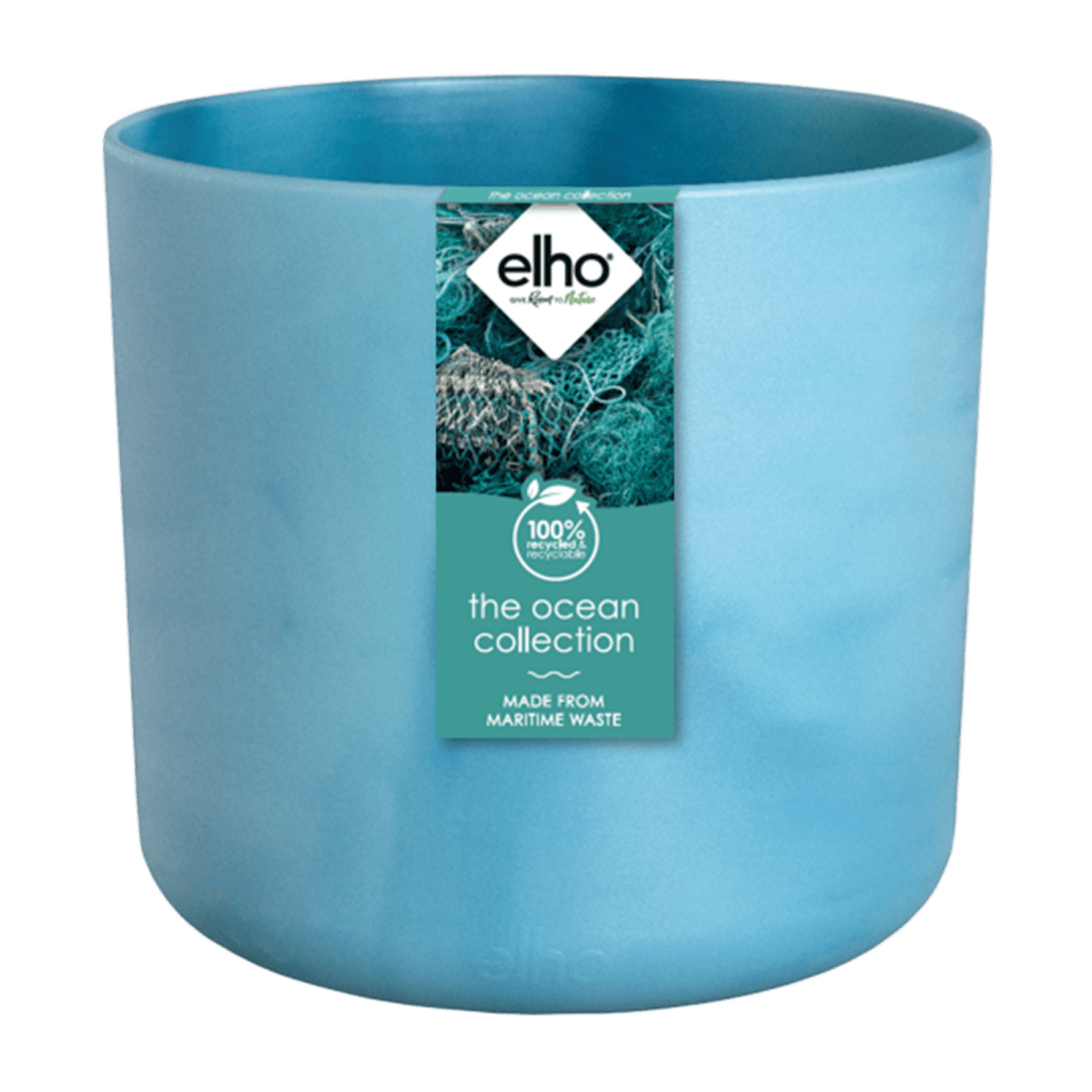 Topf Elho Ocean Round atlantic blue - D14 x H13 - Wurzelwerk Design