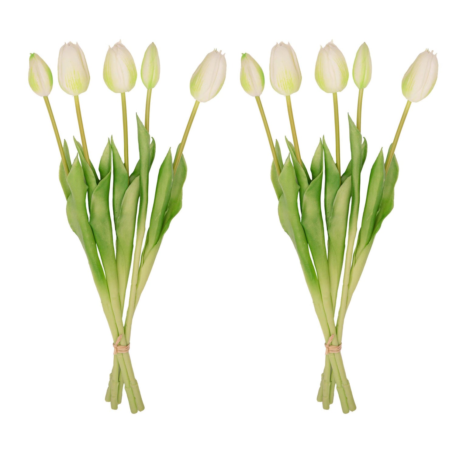 Künstliche Tulpen im Weiß und Grün, 10 Stück, &