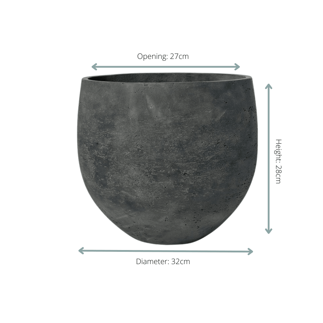 Everspring Orb Black Washed Topf in zwei Größen, schwarzer Keramik-Topf mit mattem Finish, ideal für Pflanzen und Dekoration