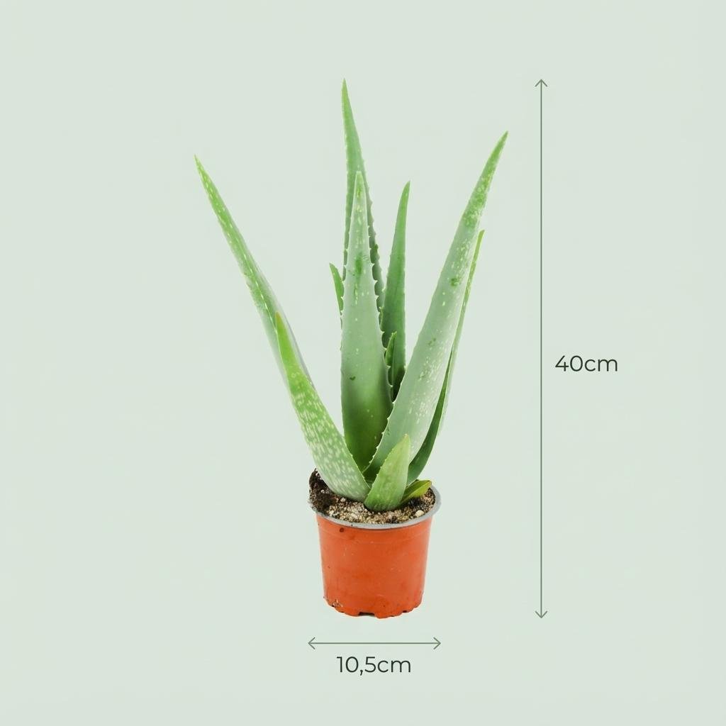 Everspring Aloe Vera Pflanze, Ø 10,5 cm, Höhe 35-40 cm, mit grünen, saftigen Blättern, ideal für Innenräume.