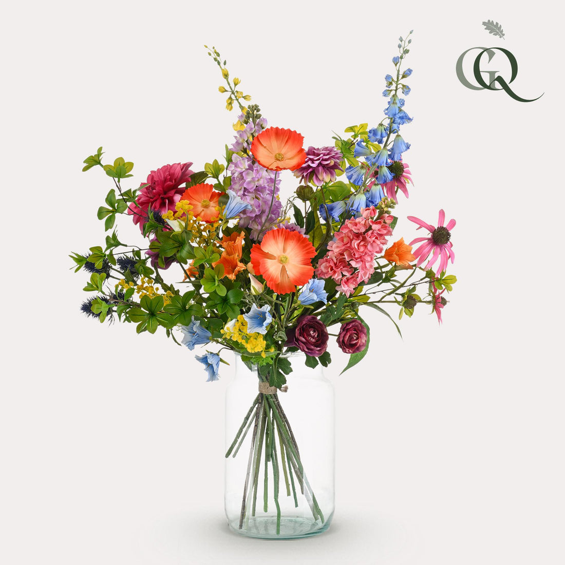 Großer künstlicher Blumenstrauß XL Electric Love von Everspring, 90 cm hohe, bunte und realistisch wirkende Blumen.