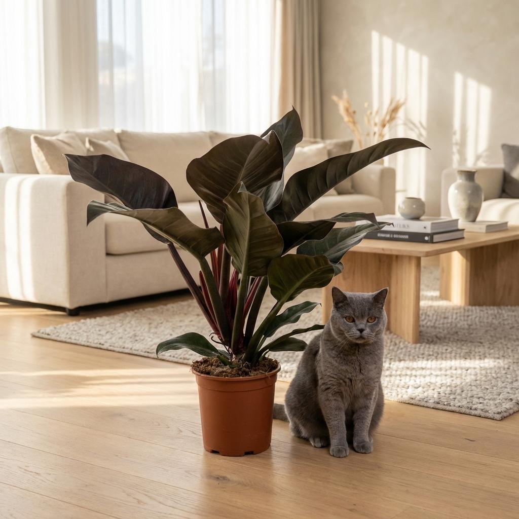 Philodendron Imperial Red kaufen | Zimmerpflanze – Topf Ø 19 cm, Höhe 60 cm - Wurzelwerk Design