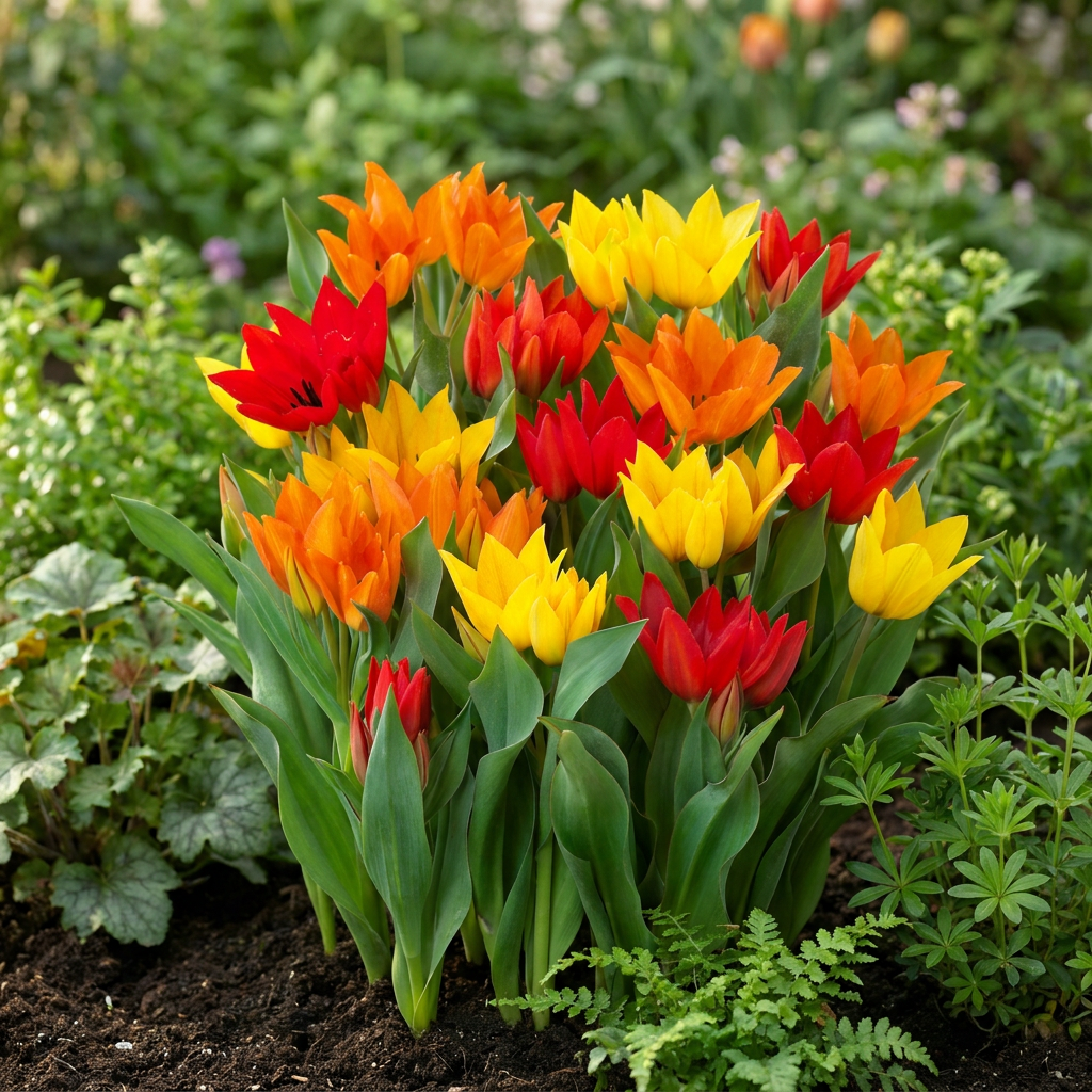 Wildtulpe Praestans Mischung – Tulipa praestans online kaufen | 50 bis 200 Blumenzwiebeln, mehrblütig &amp; verwildernd – Wurzelwerk Design