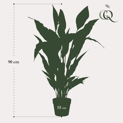 Kunstpflanze Einblatt (Spathiphyllum) 90 cm von Everspring, detailreiche grüne Blätter in Topf, realistische Zimmerpflanze.