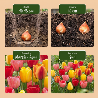 Darwin-Hybrid-Tulpen Mischung – Tulipa online kaufen | 15 bis 320 Blumenzwiebeln, großblütig &amp; langlebig – Wurzelwerk Design