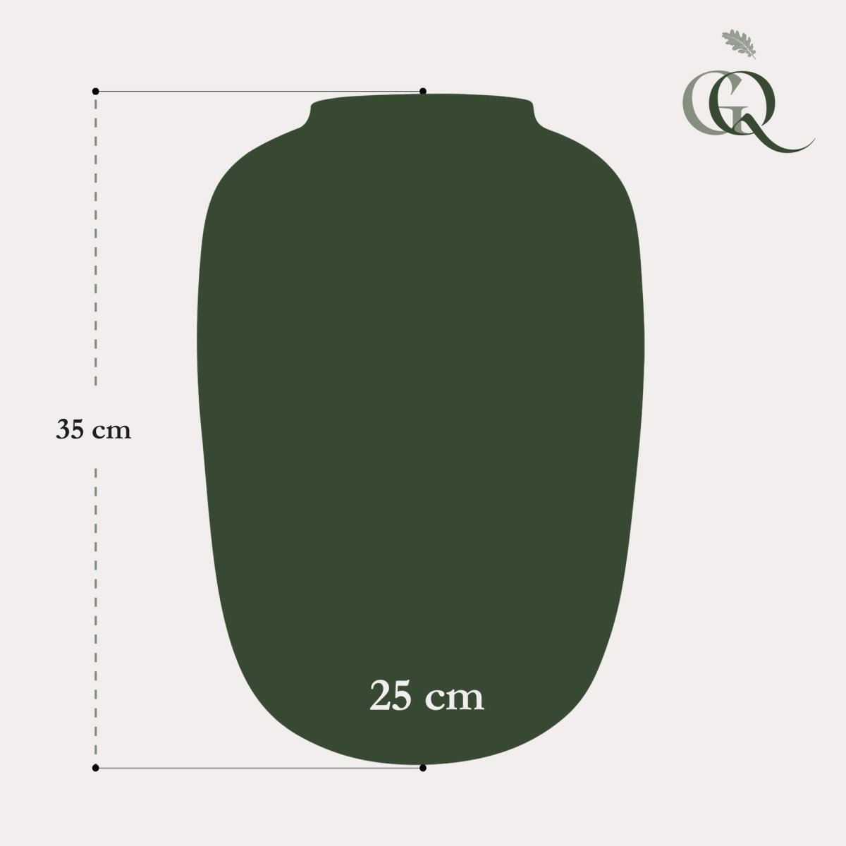 Vase Glas H35 W25 - Artic Ivory - Wurzelwerk Design
