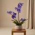 Lila künstliche Vanda Orchidee 60 cm im Topf, Everspring, detailreiche Nachbildung einer echten Orchidee.
