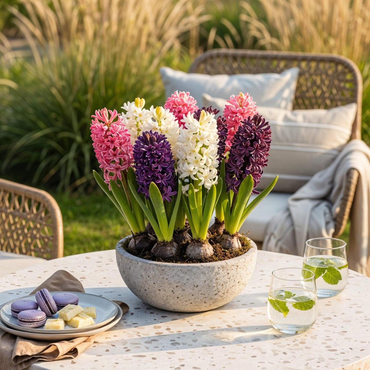 Blumenzwiebeln Hyacinth Pastel Mix | 10 Stück Pastellfarben – Zwiebelgröße 14/15 – XXL Pack - Wurzelwerk Design