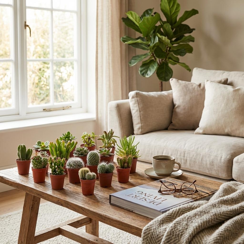 Mischung aus echten Kakteen und Sukkulenten - 6 Stück - Ø 5,5 cm - Höhe: 5-10 cm