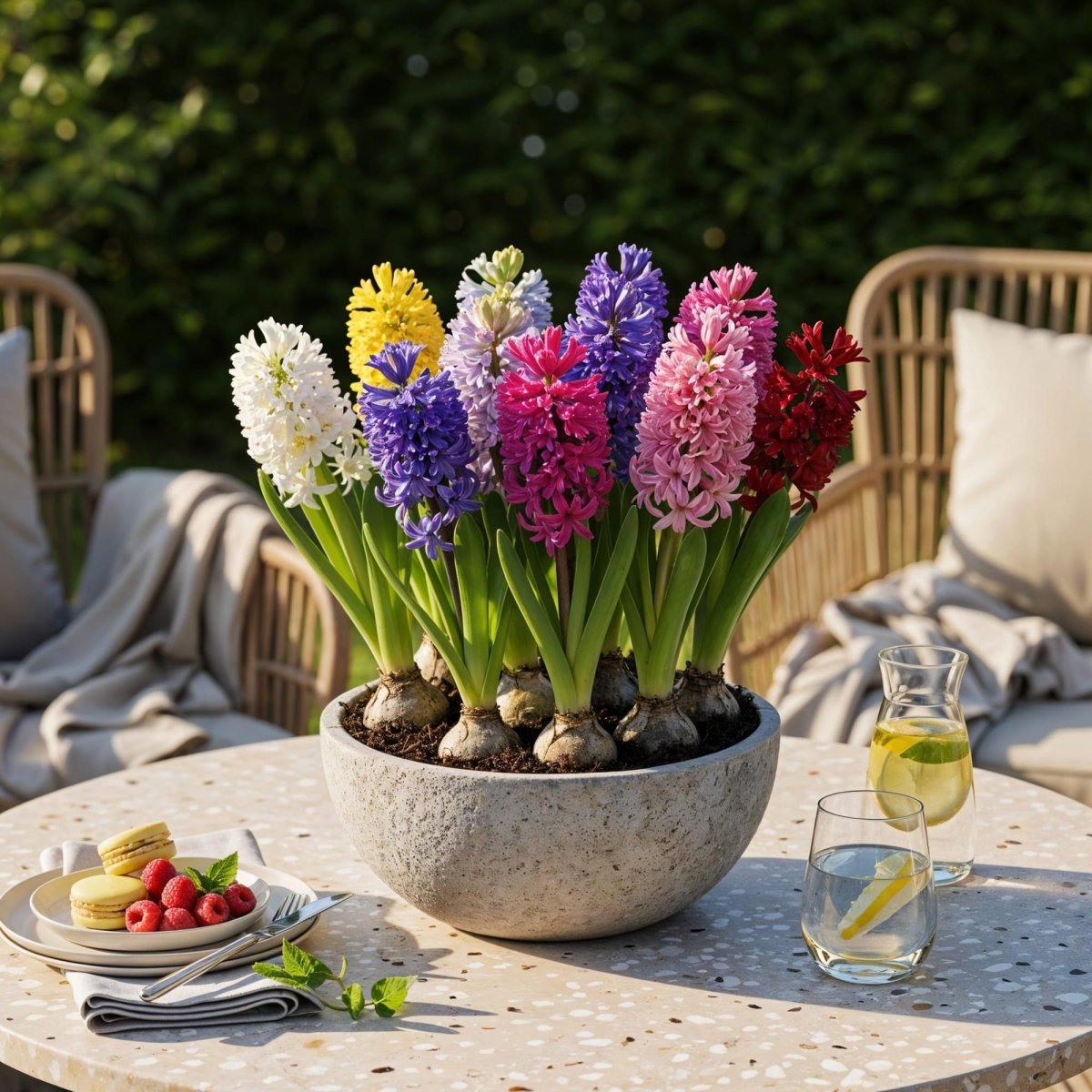 Blumenzwiebeln Hyazinthenmix | 10 Stück Bunte Farben – Zwiebelgröße 14/15 – XXL Pack - Wurzelwerk Design
