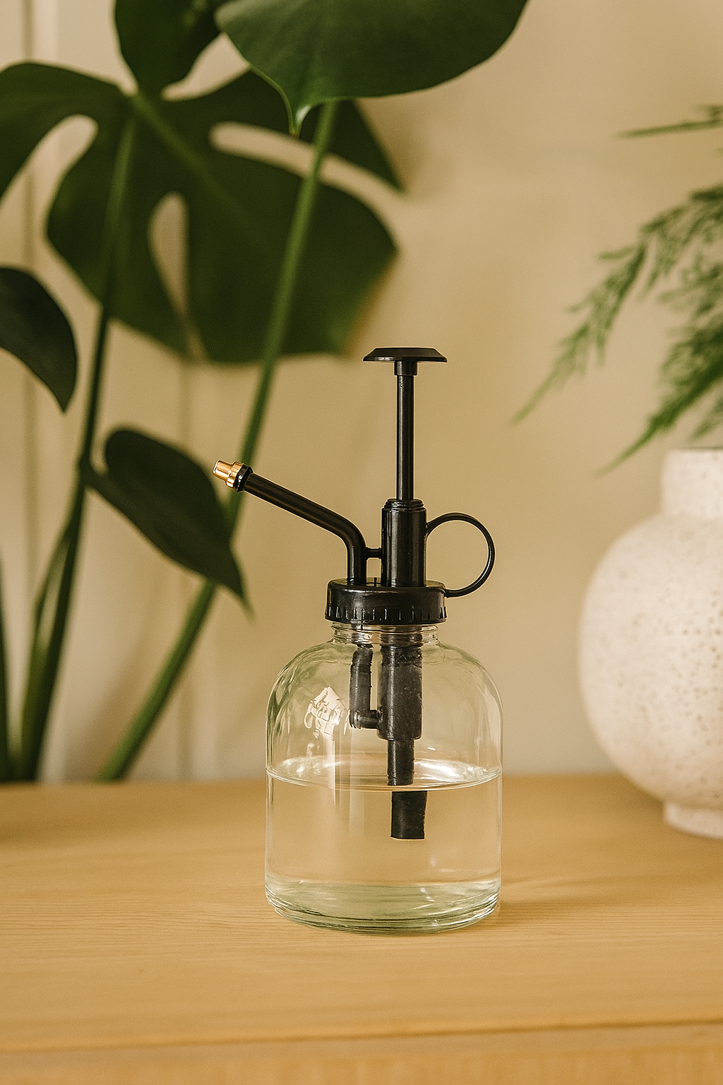 Pflanzensprüher – Klarglas mit schwarzem Sprühkopf – 300 ml – Stilvoll &amp; praktisch für Zimmerpflanzen