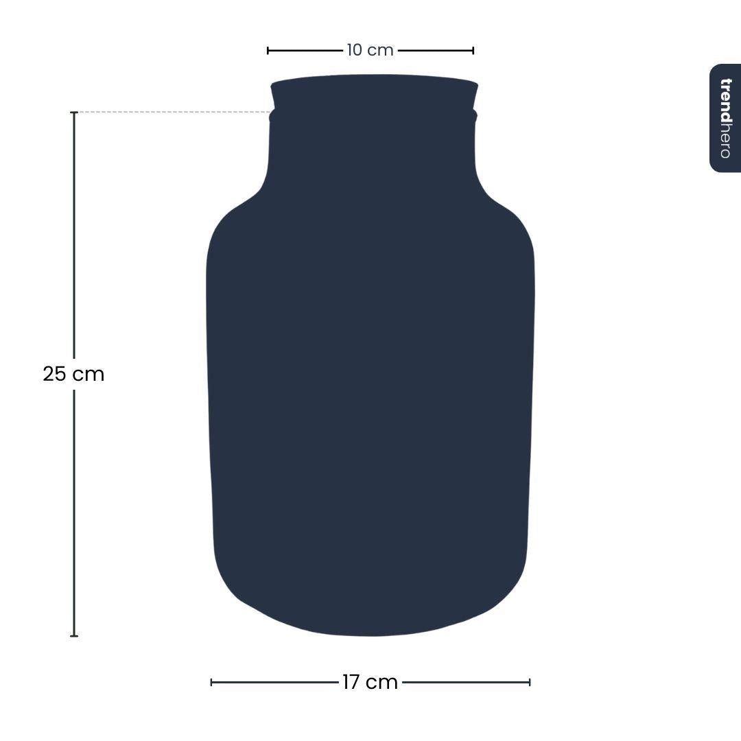 Kleine milchige Terrarienflasche mit Korken - Geschlossenes großes Terrarium ↑ 24,5 cm - Wurzelwerk Design