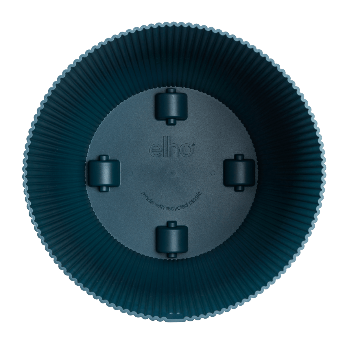 Topf elho Vibes Fold Round blau - mit Rollen - D35 x H33 - Wurzelwerk Design
