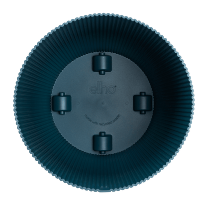 Topf elho Vibes Fold Round blau - mit Rollen - D35 x H33 - Wurzelwerk Design