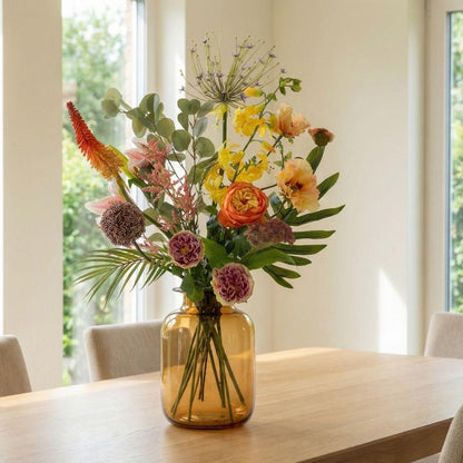 Kunstblumenstrauß Tropical Chic Deluxe von Everspring, 13 Stiele, real touch, ca. 105 cm hoch, tropisches Blumenarrangement