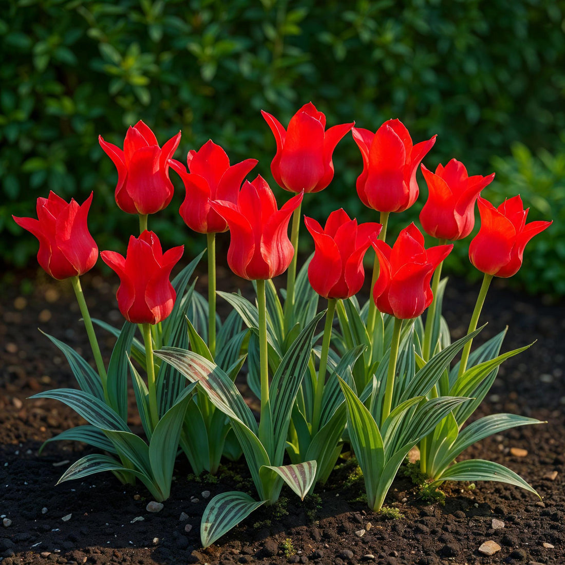 Everspring Tulpen Greigii Red, 15 rote Zwiebeln, robuste Stauden, Zwiebelgröße 11/12, XXL Pack, Gartenpflanzen, Nahaufnahme