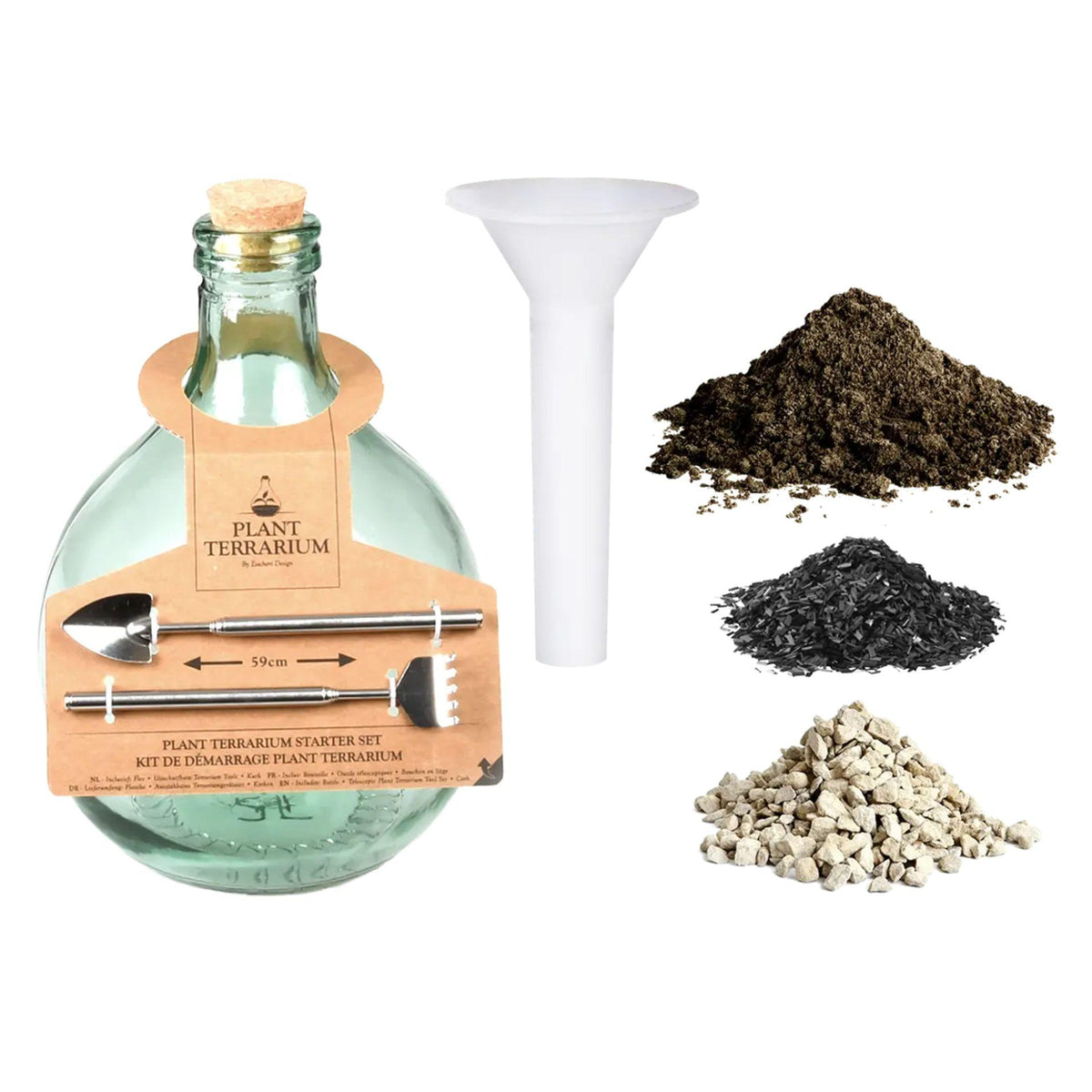 Everspring DIY-Pflanzenterrarium-Set (5 l) in Geschenkbox, geschlossenes Ökosystem mit Pflanzen und Glasbehälter, ideal für Naturprojekte