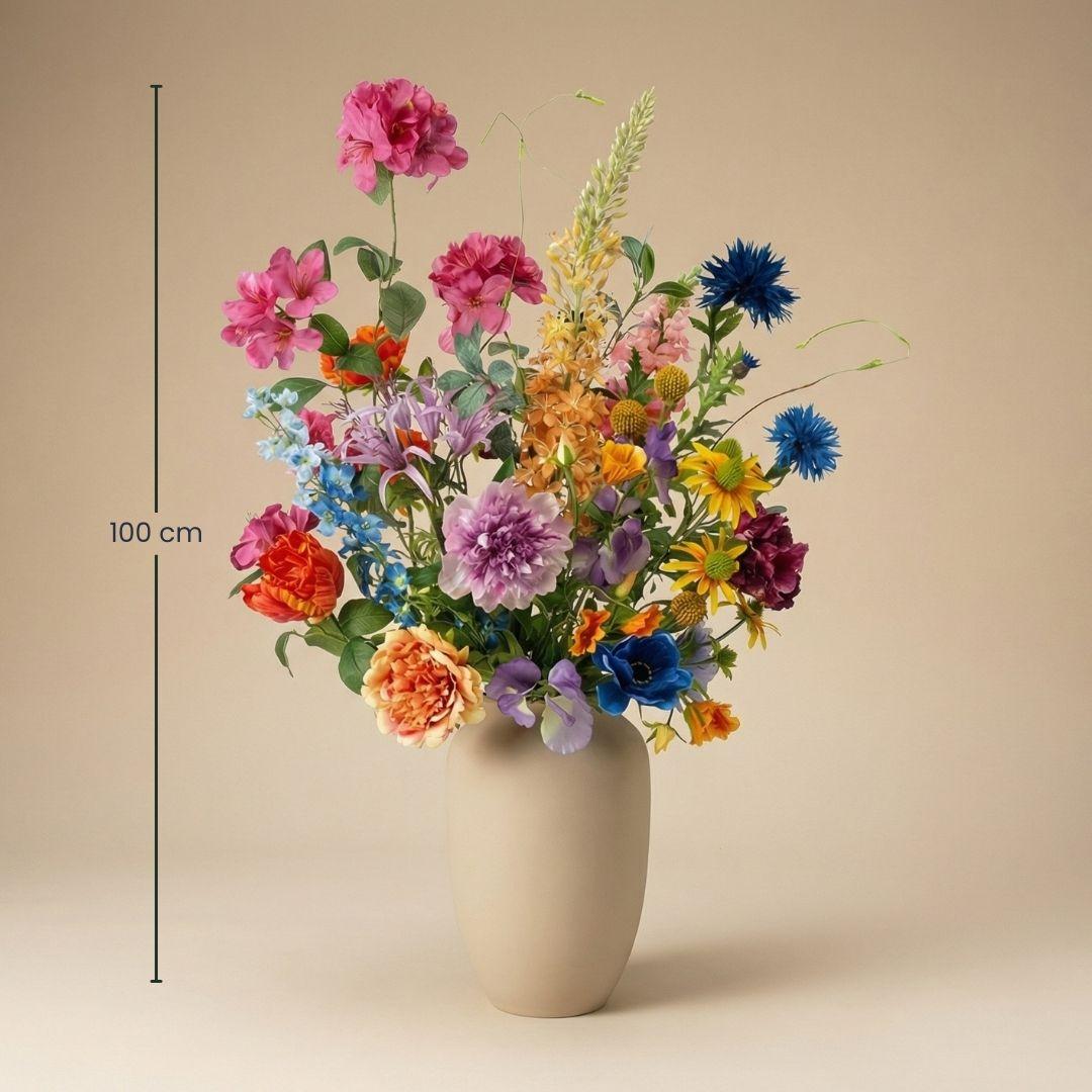 Kunstblumenstrauß Summer Garden Deluxe von Everspring, 19 Stiele, real touch, ca. 100 cm, bunte blühende Dekoration