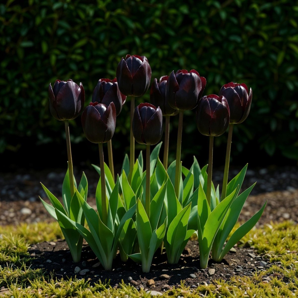 Blumenzwiebeln Tulpe Triumph Black | 15 Stück Dunkel - Lila – Zwiebelgröße 11/12 – XXL Pack - Wurzelwerk Design