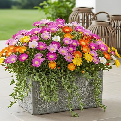 Bodendecker Delosperma Jewel of Desert | 4 winterharte Pflanzen – Farben Rot, Orange, Lila &amp; Rosa