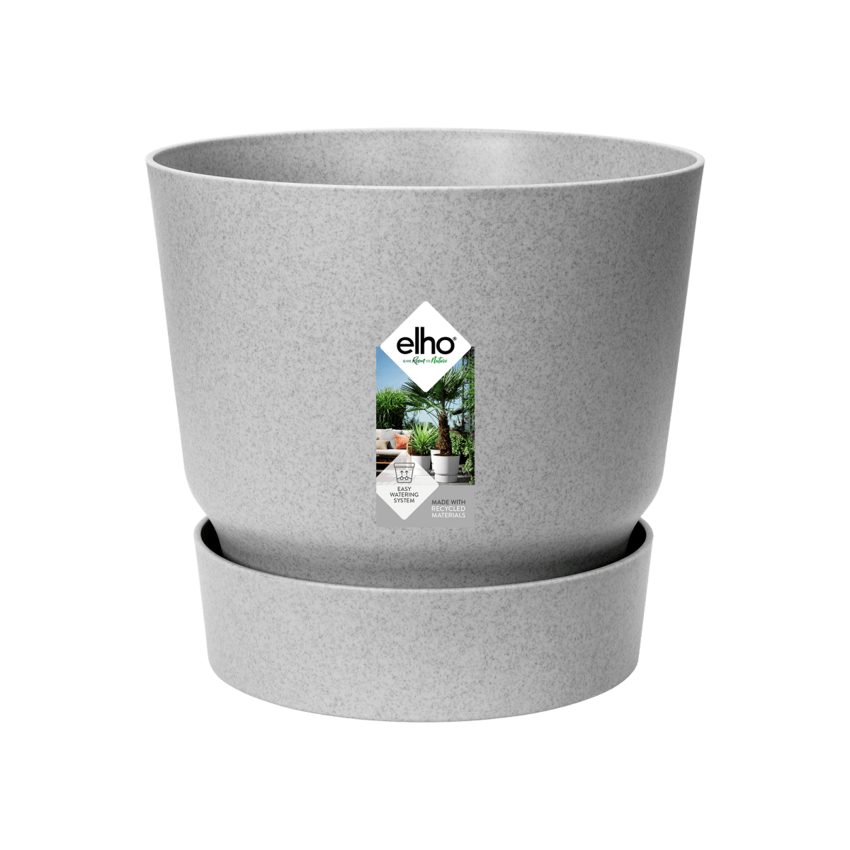 Topf elho Greenville Round grau - D18 x H17 - Wurzelwerk Design