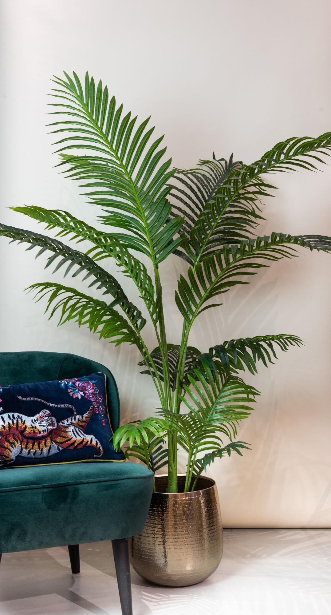 Kunstpflanze Howea Forsteriana von Everspring, 140cm oder 160cm hohe, realistische Palmen-Attrappe, grün und detailreich gestaltet