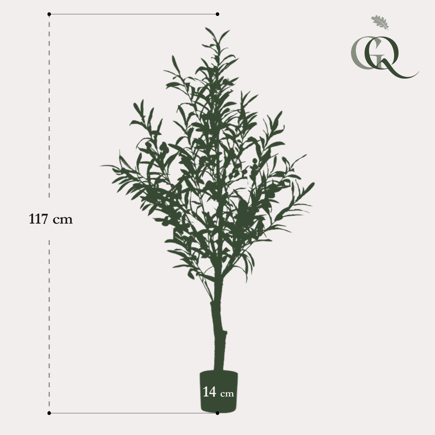 Künstlicher Olivenbaum Olea europaea von Everspring, 115–180 cm, detailreiche Kunstpflanze mit grünen Oliven und Blättern