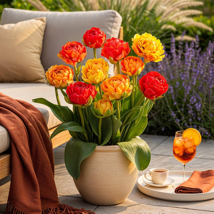 Blumenzwiebeln Tulp Gudoshnik Double von Everspring, doppelt blühende Tulpen, 12 Stück, Zwiebelgröße 11/12, XXL Pack