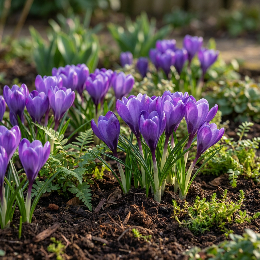Krokus Blau – Crocus online kaufen | 60 bis 240 Blumenzwiebeln, großblütig &amp; verwildernd – Wurzelwerk Design