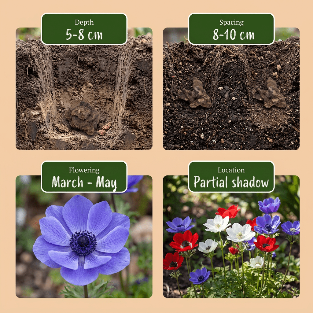 Kronen-Anemone Mischung – Anemone coronaria de Caen online kaufen | 60 bis 240 Knollen, leuchtende Schnittblume – Wurzelwerk Design - Wurzelwerk Design