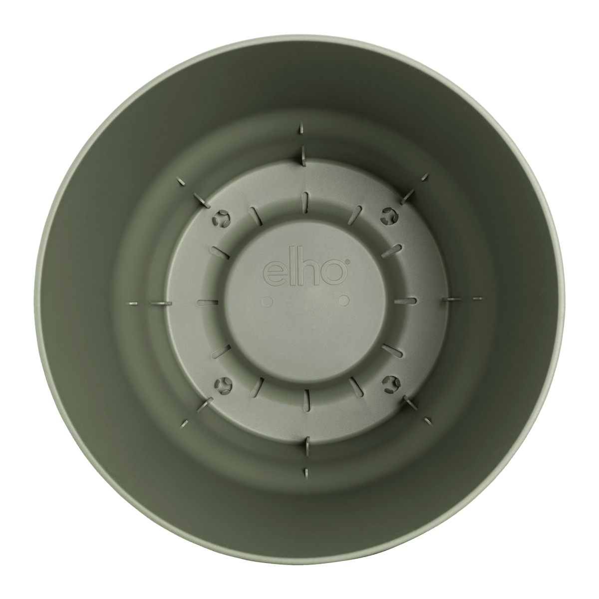 Topf elho Greenville Round grün - D30 x H28 - Wurzelwerk Design