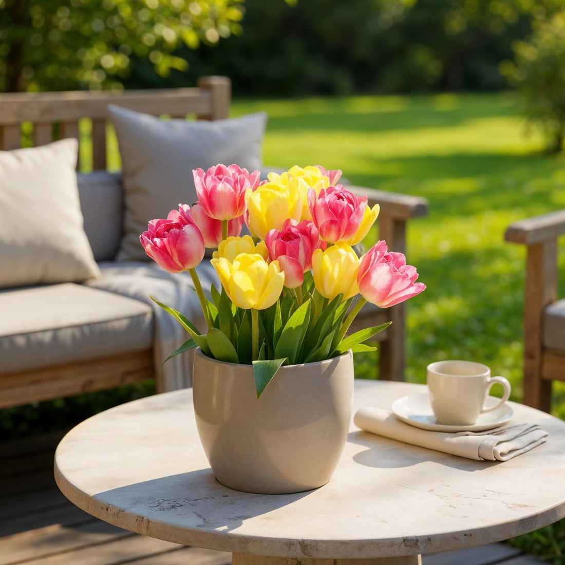 Everspring Tulpen Foxtrot Mix Zwiebeln, 12 Stück, 11/12, bunt, Frühlingsblumen, Gartenpflanzen, Zwiebelblumen, dekorative Blüten