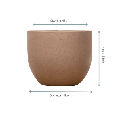 Topf Grigio New Egg Bronze - D45 x H38 - Wurzelwerk Design