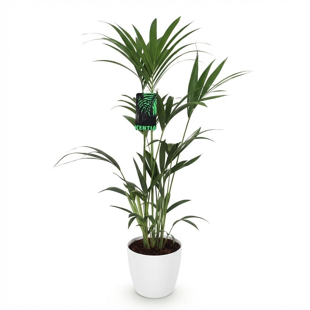 Everspring Kentia-Palme Howea Forsteriana, 120-130cm hoch, in Korb oder Topf, grüne Blätter, Zimmerpflanze, Thumbnail