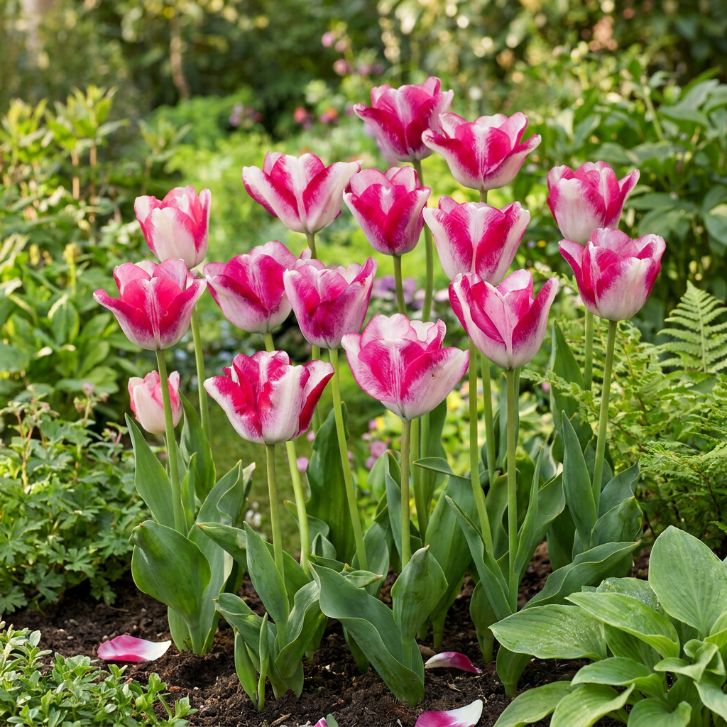Tulpe Mata Hari – Tulipa online kaufen | 12 bis 96 Blumenzwiebeln, Rosa-Weiß &amp; auffällig – Wurzelwerk Design