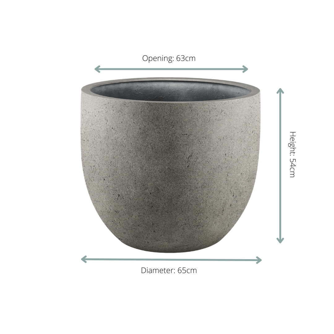Topf Grigio New Egg Natural Concrete - D65 x H54 - Wurzelwerk Design