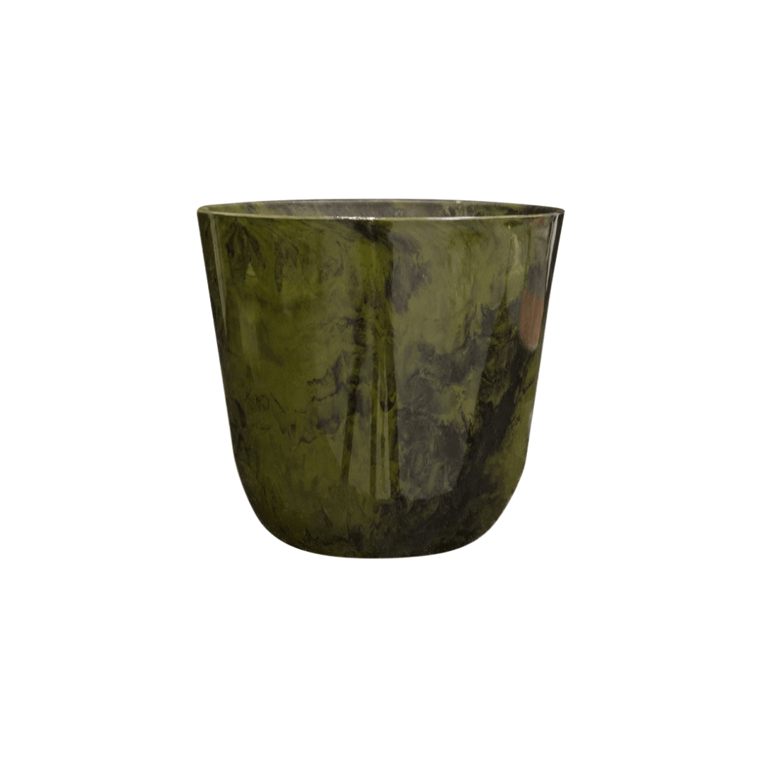 Grüner Marmor-Topf Palermo von Everspring in verschiedenen Größen, dekorativer Pflanzkübel aus robustem Material.