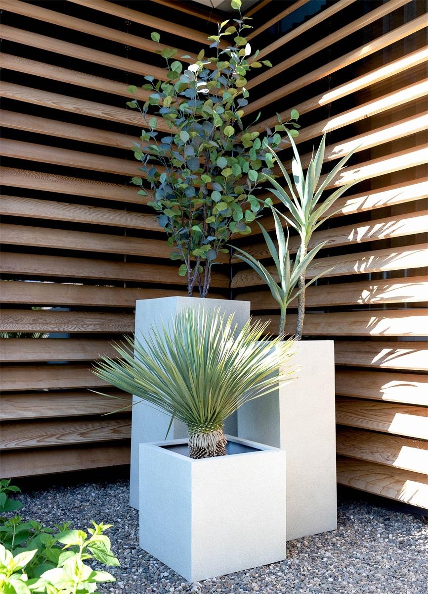 Topf Grigio Cube Antique White - D50 x H50 - Wurzelwerk Design