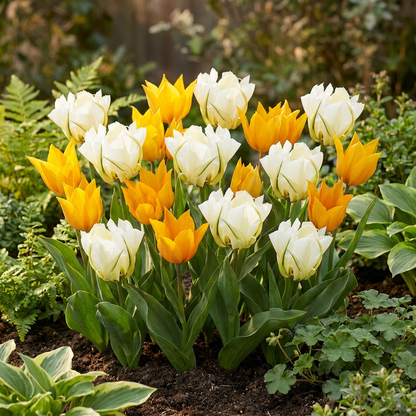 Tulpe Sunbath – Tulipa online kaufen | 15 bis 120 Blumenzwiebeln, Gelb-Weiß &amp; leuchtend – Wurzelwerk Design