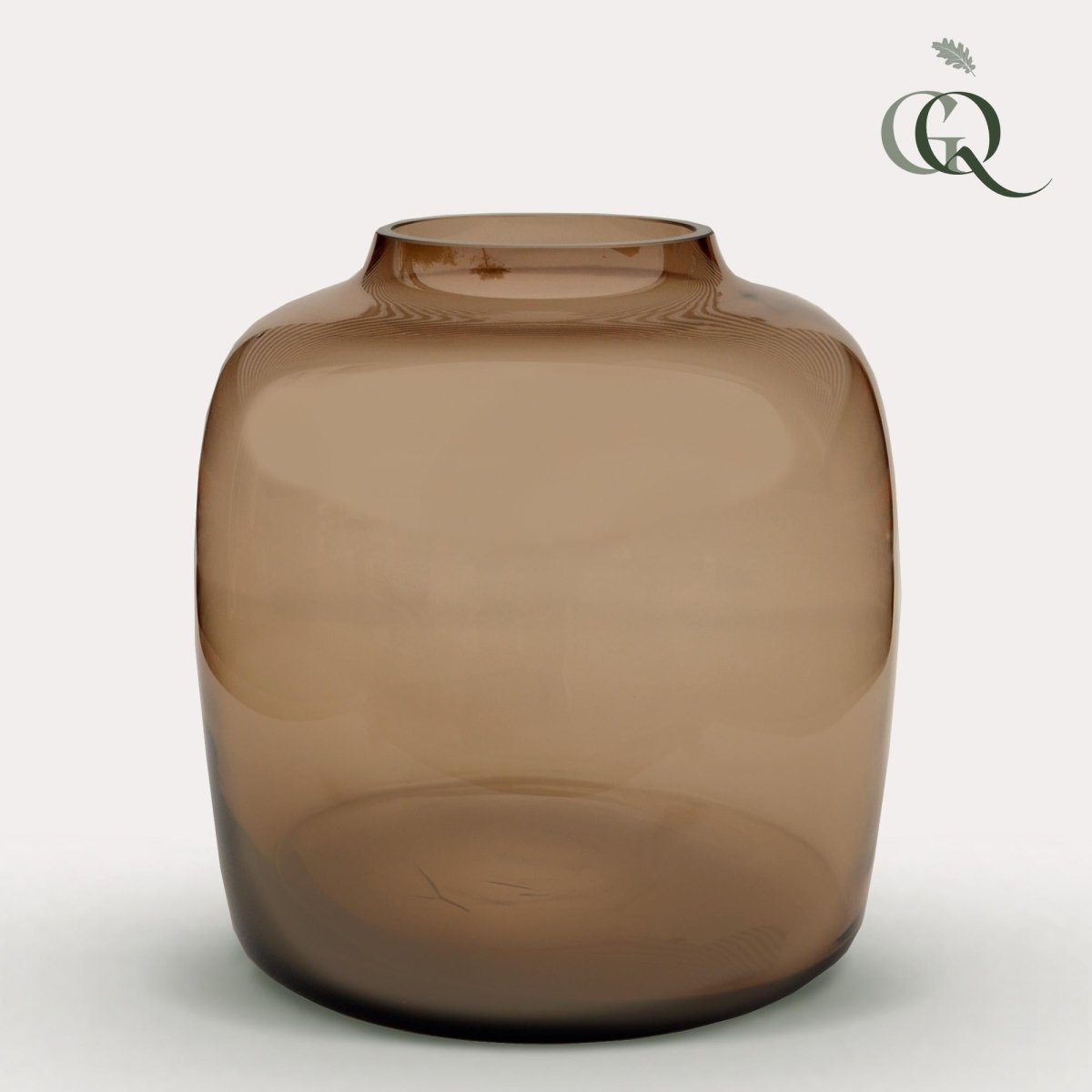 Vase Glas - M - H25 W25 - Bartica - Taupe - Wurzelwerk Design