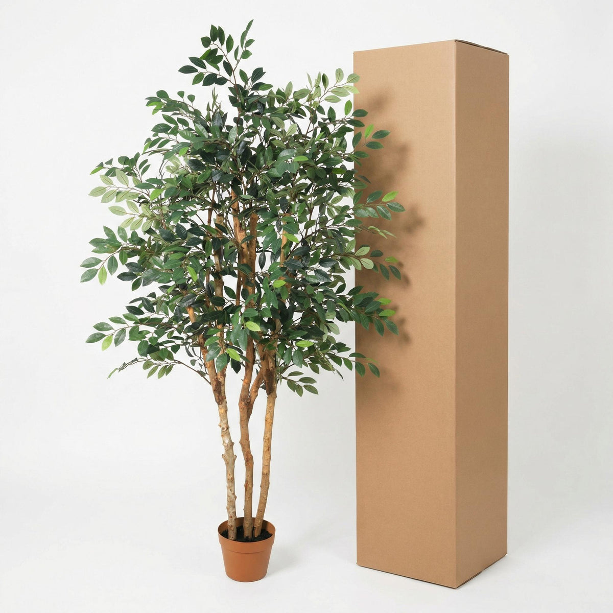 Künstlicher Ficus Exotica Pflanze von Everspring, 150 cm hoch, grüne Blätter, realistisch wirkende Zimmerpflanze.