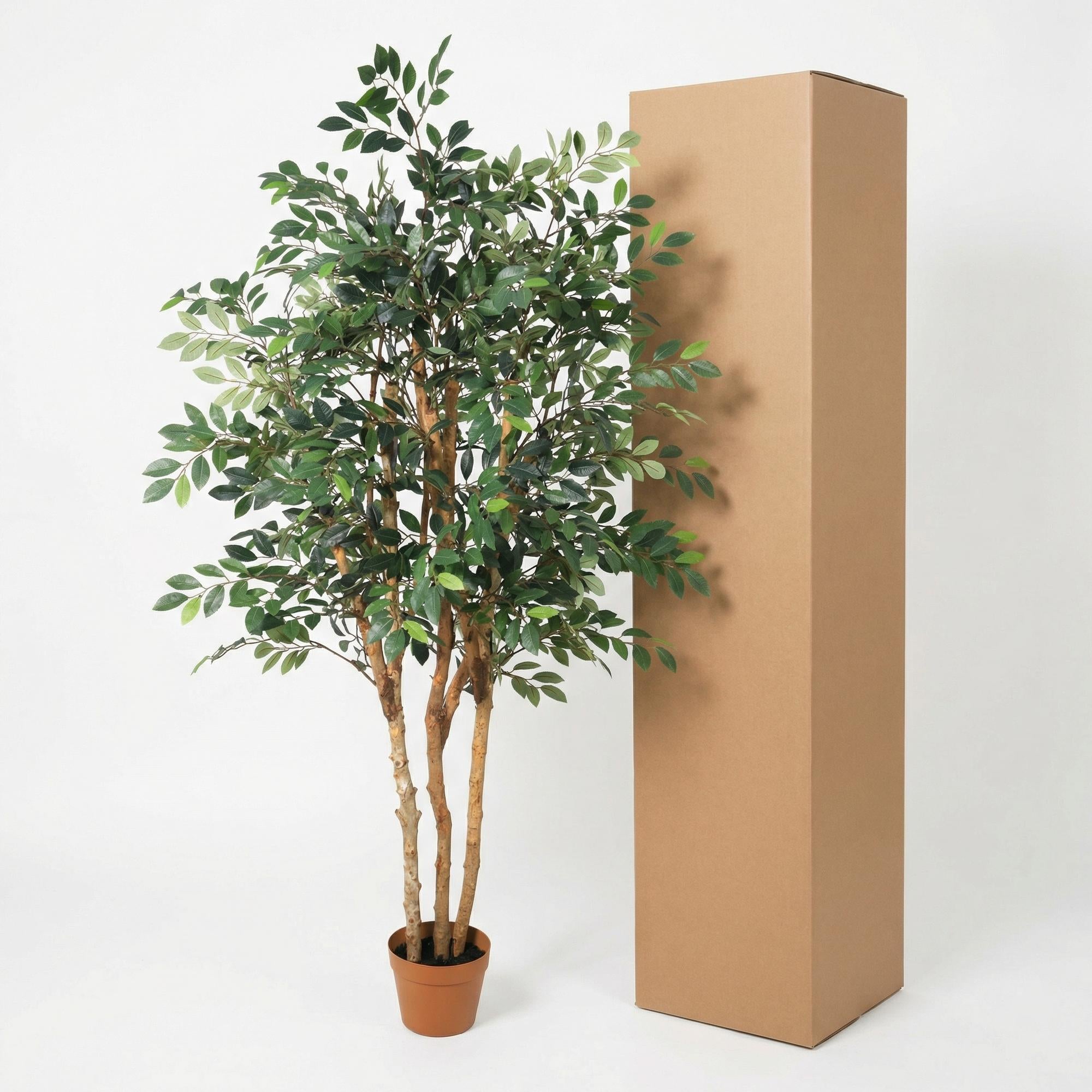 Künstlicher Ficus Exotica Pflanze von Everspring, 150 cm hoch, grüne Blätter, realistisch wirkende Zimmerpflanze.