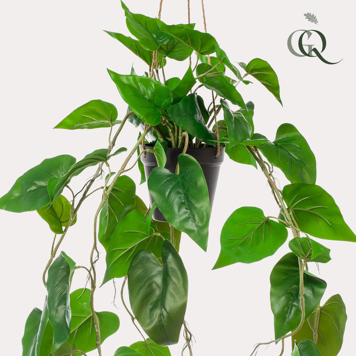Everspring Kunstpflanze Philodendron Hängepflanze, 80 cm, realistische grüne Kunstpflanze mit hängendem Laub in Topf