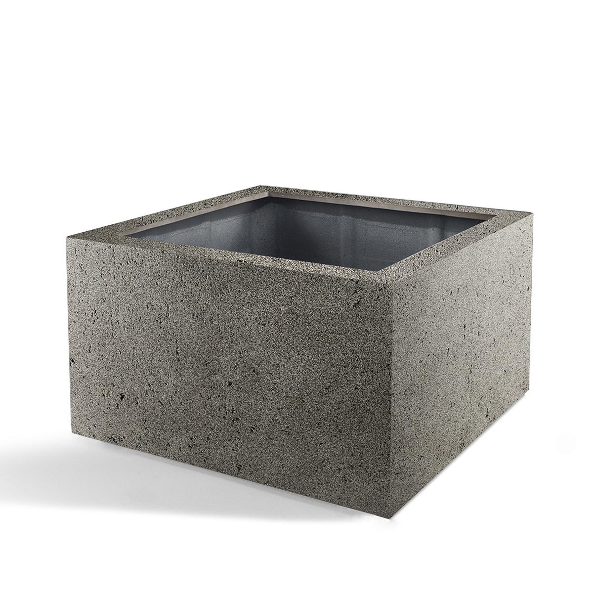 Topf Grigio Low Cube Natural Concrete - D80 x H60 - Wurzelwerk Design