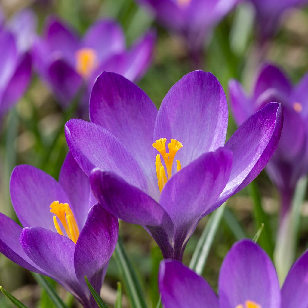 Krokus Ruby Giant – Crocus tommasinianus online kaufen | 100 bis 400 Blumenzwiebeln, purpurviolett &amp; verwildernd – Wurzelwerk Design