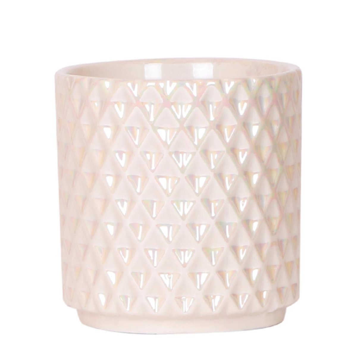 Diamond Pearl Dekotopf - Travertin - Ø 9 cm - Wurzelwerk Design