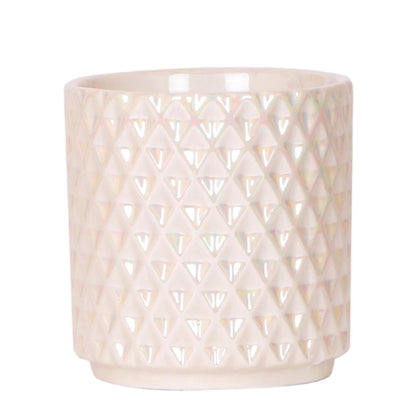 Diamond Pearl Dekotopf - Travertin - Ø 9 cm - Wurzelwerk Design