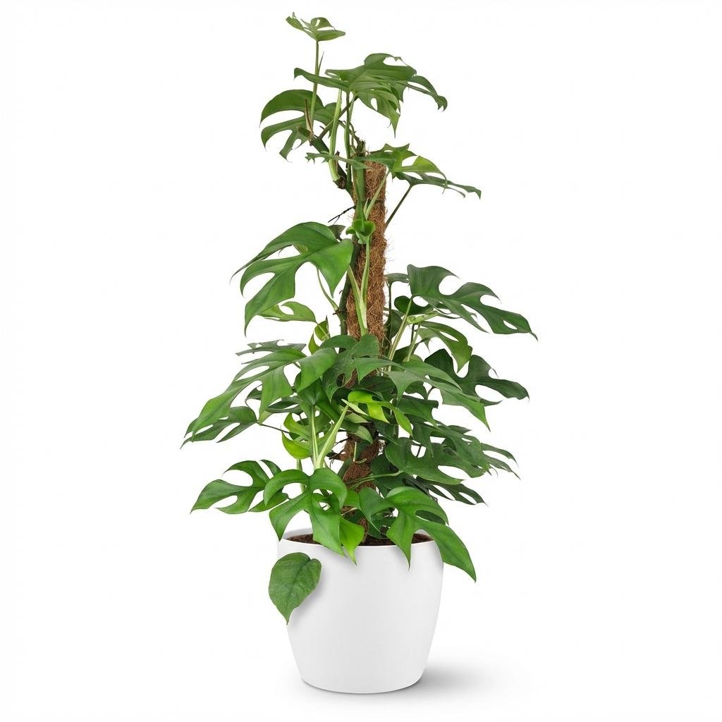 Monstera Minima Moosstab kaufen | Mini-Fensterblatt – Topf Ø 19 cm, Höhe 90 cm - Wurzelwerk Design