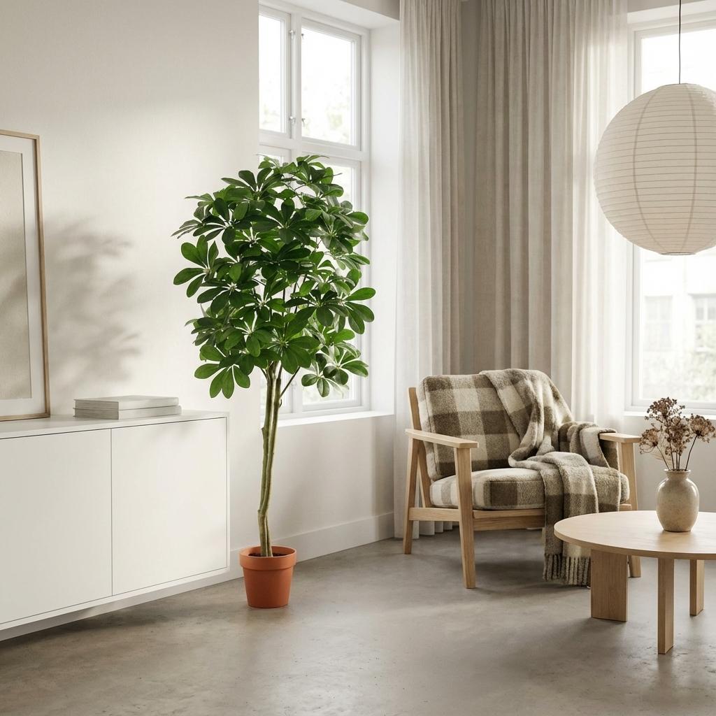 Kunstpflanze Pachira Aquatica von Everspring in verschiedenen Größen, grüne Blätter, realistische Pflanzendekoration